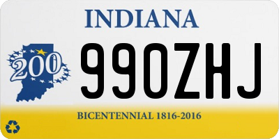 IN license plate 990ZHJ