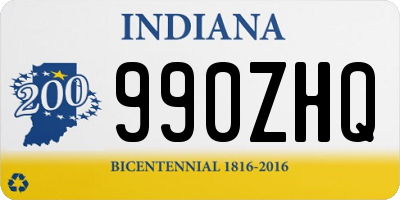 IN license plate 990ZHQ