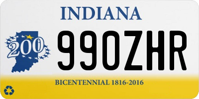 IN license plate 990ZHR