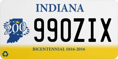 IN license plate 990ZIX