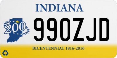 IN license plate 990ZJD