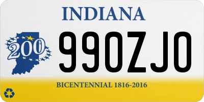 IN license plate 990ZJO