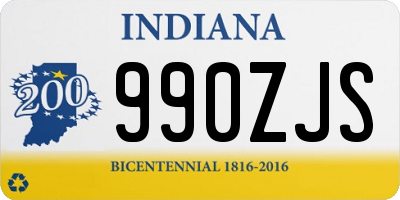 IN license plate 990ZJS