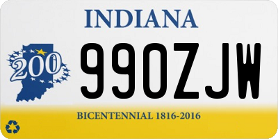 IN license plate 990ZJW