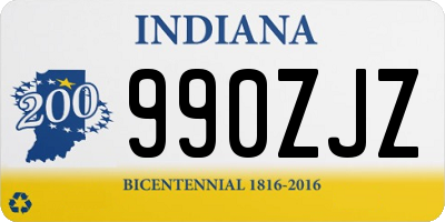 IN license plate 990ZJZ