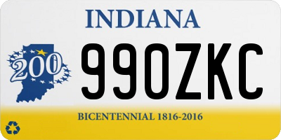 IN license plate 990ZKC