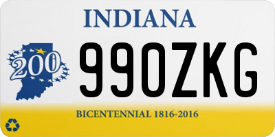 IN license plate 990ZKG