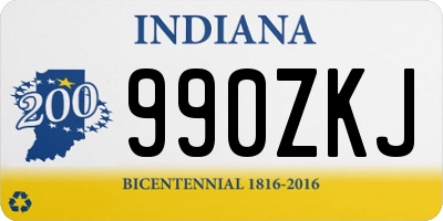 IN license plate 990ZKJ