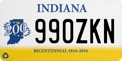 IN license plate 990ZKN