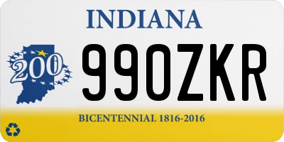 IN license plate 990ZKR