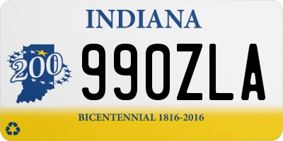 IN license plate 990ZLA