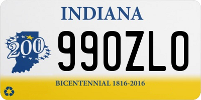 IN license plate 990ZLO