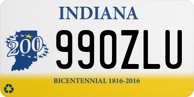 IN license plate 990ZLU