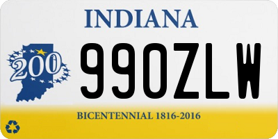 IN license plate 990ZLW