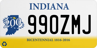 IN license plate 990ZMJ