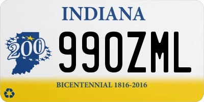 IN license plate 990ZML