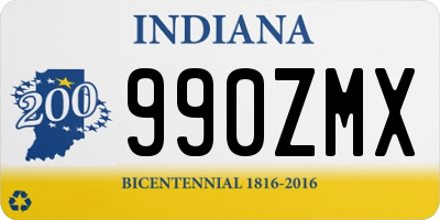 IN license plate 990ZMX