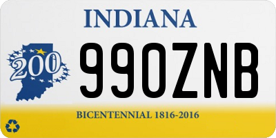 IN license plate 990ZNB