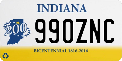 IN license plate 990ZNC