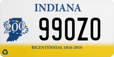 IN license plate 990ZO