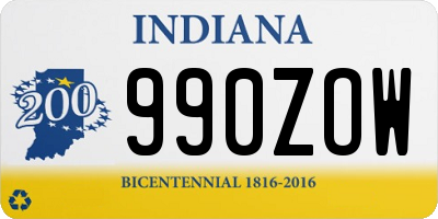 IN license plate 990ZOW