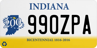 IN license plate 990ZPA