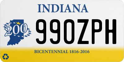 IN license plate 990ZPH