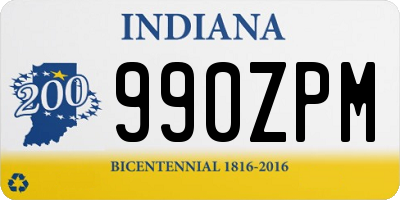 IN license plate 990ZPM