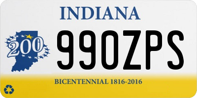 IN license plate 990ZPS