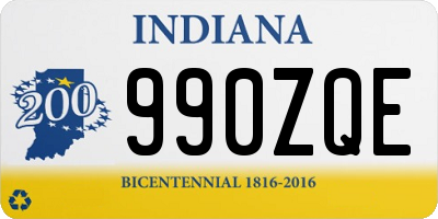 IN license plate 990ZQE