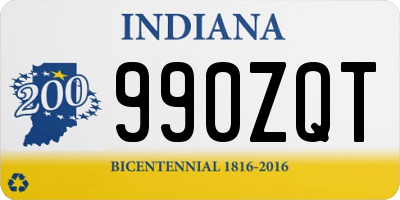 IN license plate 990ZQT