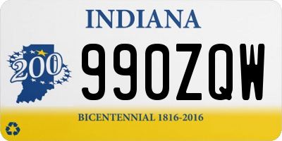 IN license plate 990ZQW