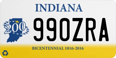 IN license plate 990ZRA