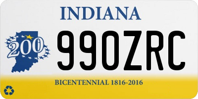 IN license plate 990ZRC