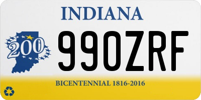 IN license plate 990ZRF