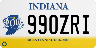 IN license plate 990ZRI