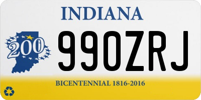 IN license plate 990ZRJ