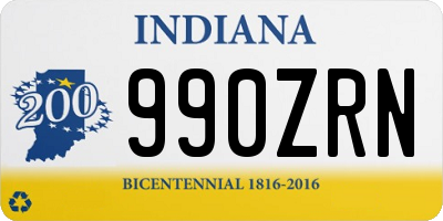 IN license plate 990ZRN