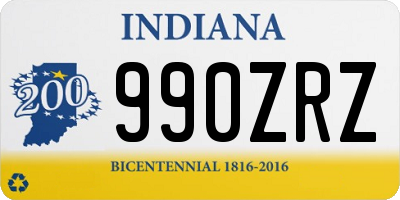 IN license plate 990ZRZ