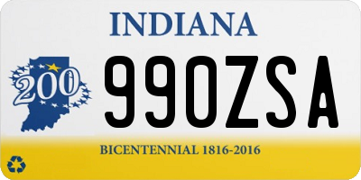 IN license plate 990ZSA