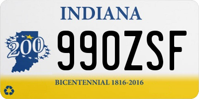 IN license plate 990ZSF