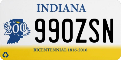 IN license plate 990ZSN