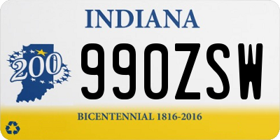 IN license plate 990ZSW