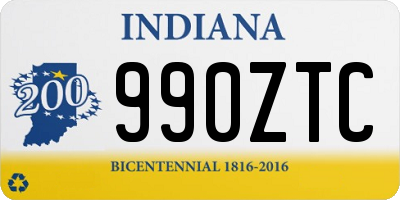 IN license plate 990ZTC