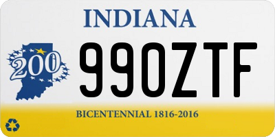 IN license plate 990ZTF
