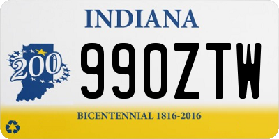 IN license plate 990ZTW