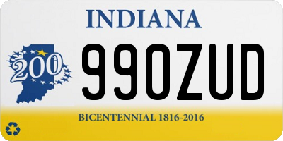 IN license plate 990ZUD