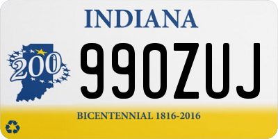 IN license plate 990ZUJ