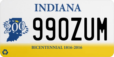 IN license plate 990ZUM