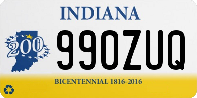 IN license plate 990ZUQ